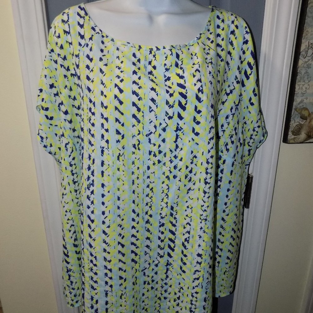 Ava & Viv Multi-Color Print Tunic Blouse Size 3X